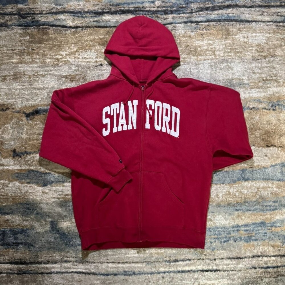Vintage JanSport Stanford University Red Zip-Up Hoodie — Size XL